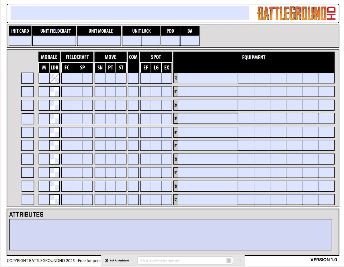 Blank Unit Card – BattlegroundHD