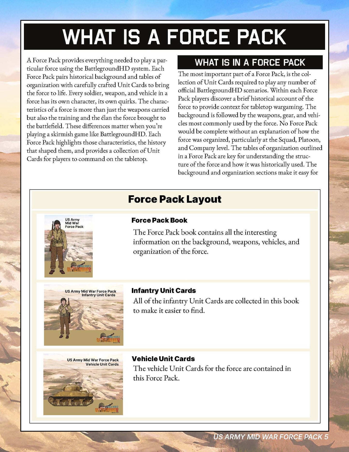 BGHD40260 US Army Mid War Force Pack