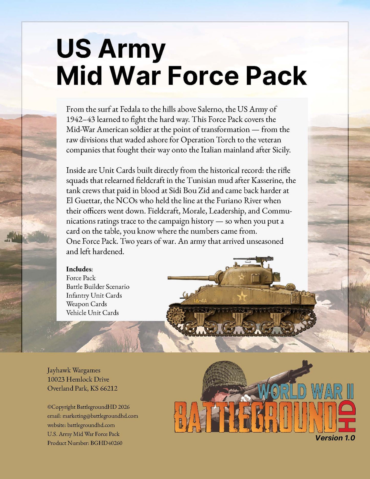 BGHD40260 US Army Mid War Force Pack